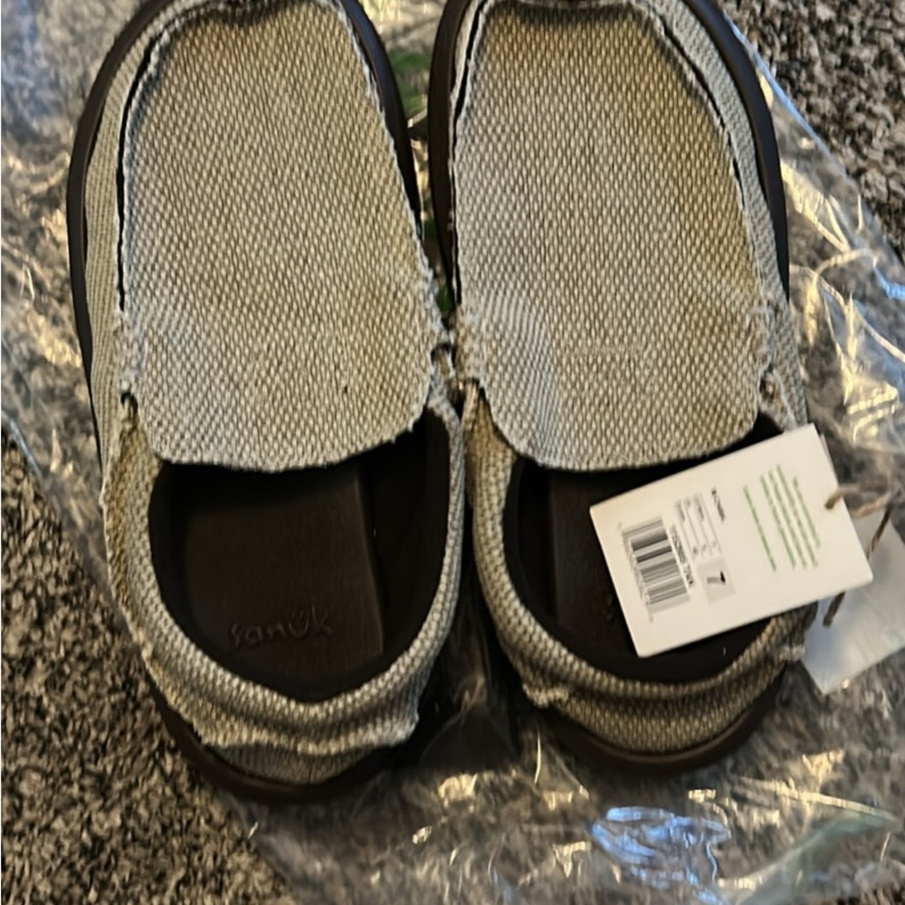 Sanuk Kids Moccasins - Black and Gray